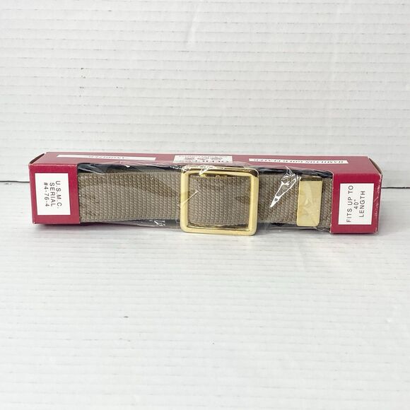 Officers' Equipment Company Marine Corps Khaki Web Belt Gold Plated Buckle 40" - Picture 1 of 4